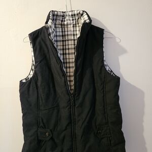 Black /  White Checkered Reversable Lightweight Vest
